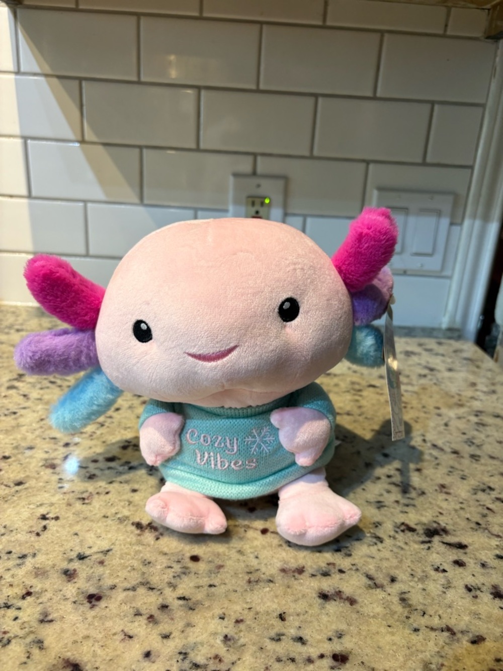 Cozy Vibes Axolotl Plush with Sweater